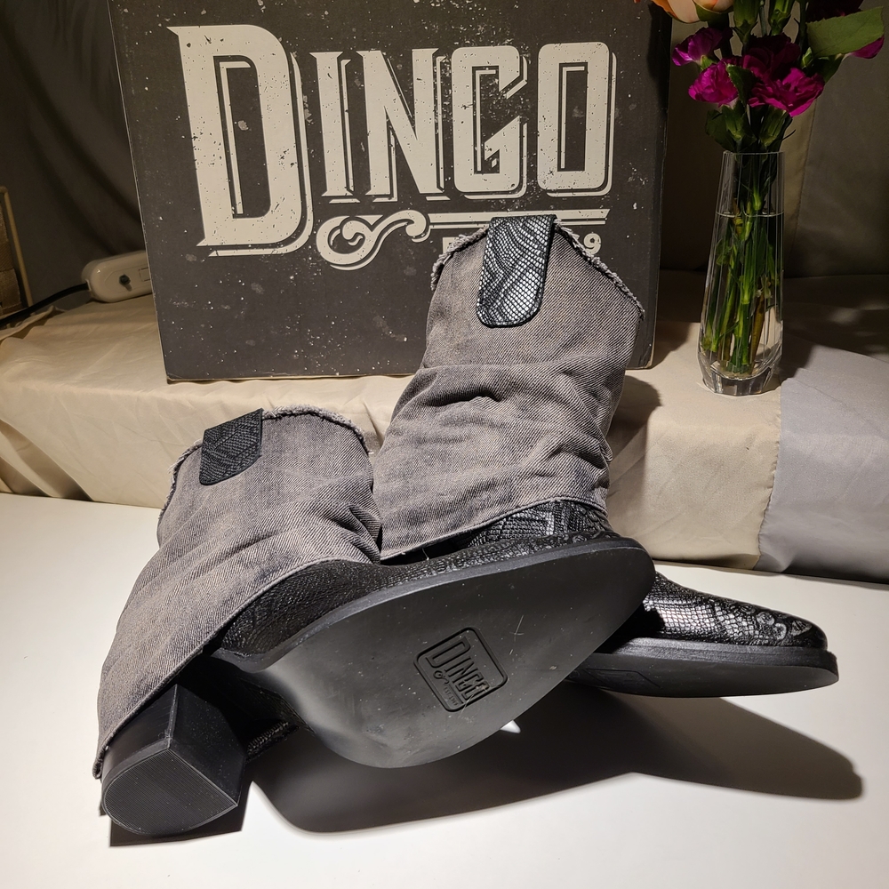 Dingo Gray Slouchy Western Ankle Boots - Picture 2 of 4